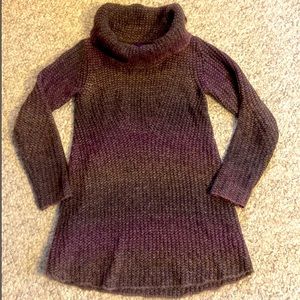 prAna sweater womens Hunter Tunic Dark Plum, X-Small EUC